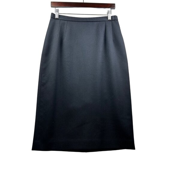 Vintage Pendleton Black 100% Virgin Wool Pencil Skirt Made in USA Size 10 - Picture 3 of 7